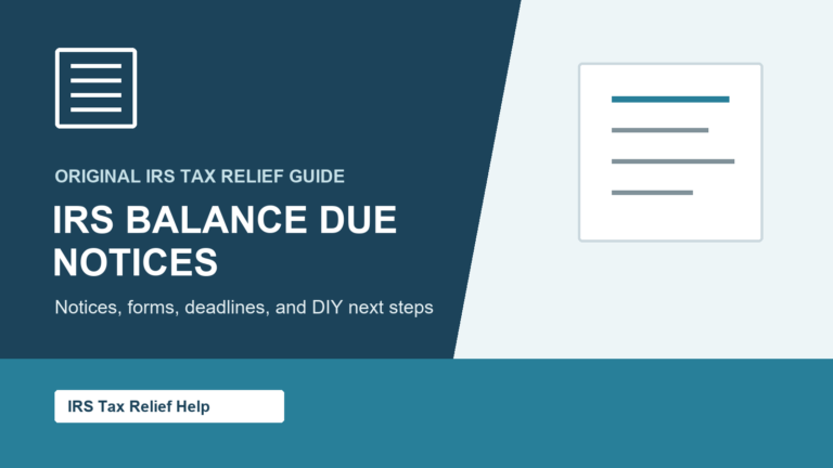 IRS Balance Due Notices guide from IRS Tax Relief Help