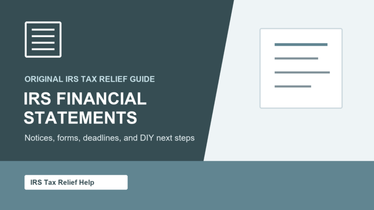 IRS Financial Statements guide from IRS Tax Relief Help