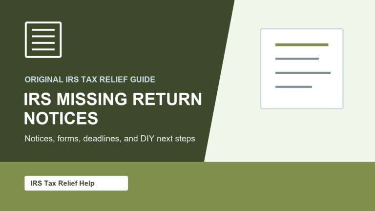 IRS Missing Return Notices guide from IRS Tax Relief Help