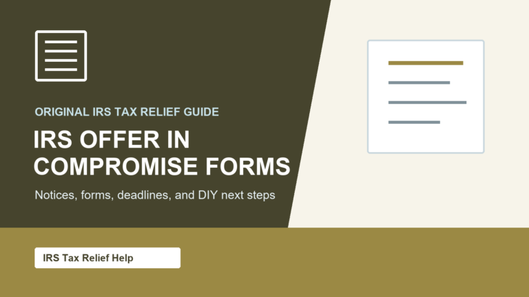 IRS Offer in Compromise Forms guide from IRS Tax Relief Help