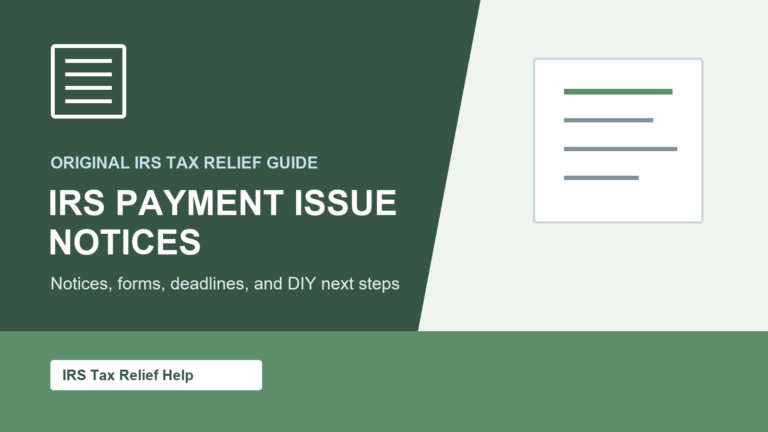 IRS Payment Issue Notices guide from IRS Tax Relief Help