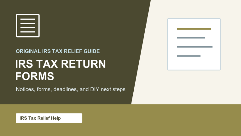 IRS Tax Return Forms guide from IRS Tax Relief Help